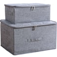 thumbnail image 2 of Caja de almacenamiento con cremallera, caja de almacenamiento plegable para ropa, colcha, caja de almacenamiento de tela lavable, caja de almacenamiento grande para armario, 2 of 4
