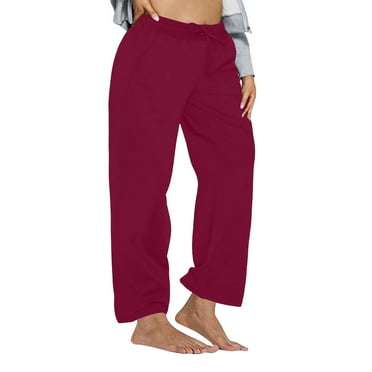 Kovlvoll Plus Size Pants for Women Wide Leg Elastic Drawstring High Waist Casual Loose Jogging Pant with Pockets