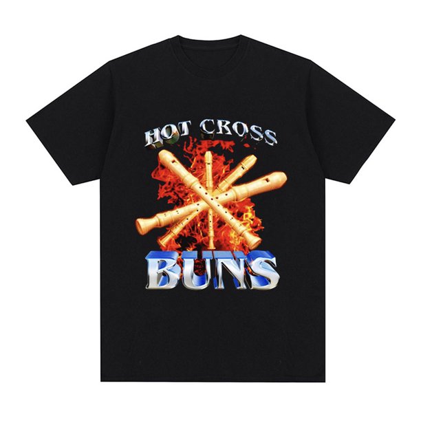 Camiseta divertida de Hot Cross Buns para hombre, moda Harajuku, camisetas de manga corta, camisetas casuales de algodón, cómodas, de gran tamaño, camisetas de calle.