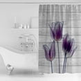 thumbnail image 2 of Abstract Purple Shower Curtain, 48" x 72", Tulip Ray Wood Grain Waterproof Bathroom Curtain Washable Shower Curtain Set with 12 Hooks, 2 of 6