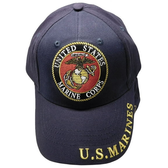 United States Marine Corps Emblem Round Semper Fi Navy Blue Embroidered Cap Hat