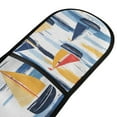 thumbnail image 4 of Yayeee Double Oven Mitt Kitchen Heat Resistant Baking 35" x7" Quilted Glove, Orange Hand Drawn Sailboats, 4 of 6