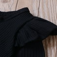 thumbnail image 4 of Infant Newborn Baby Boy Girl Long Sleeve Romper Cotton Ruffled Solid Color Bodysuit, 4 of 6