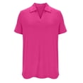 thumbnail image 6 of Women's Polo Shirts Short Sleeve V Neck Business Casual Tops Collared Cotton Golf Shirts Work Summer Tees, L, 6 of 7