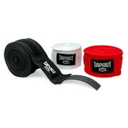 Tapout Multicolor Hand Wraps for MMA & Boxing, 6-Pack: (2) Black, (2) White, (2) Red