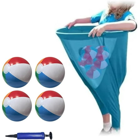 Giant Granny Pants Toss Game Set - Outdoor Party Game with 4 Bouncy Balls & Air Pump | Hilarious Backyard Fun for Adults, Families & Group Events