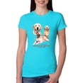 thumbnail image 1 of If It's Not a Golden Retriever It's Just a Dog Gift | Womens Dog Lover Slim Fit Junior Tee, Tahiti Blue, Large, 1 of 3