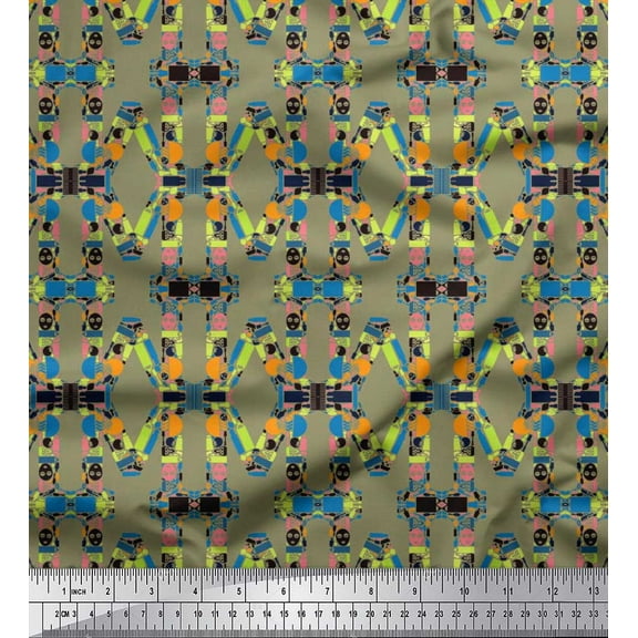 Soimoi Cotton Duck Fabric Women Accessories & Mask Shirting Print Sewing Fabric Yard 42 Inch Wide