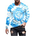 thumbnail image 2 of Mens Shirts Printed Long Sleeved Tie-dye Round Neck Casual Sweatshirts Top,Blouse for Men Blue2 M, 2 of 5