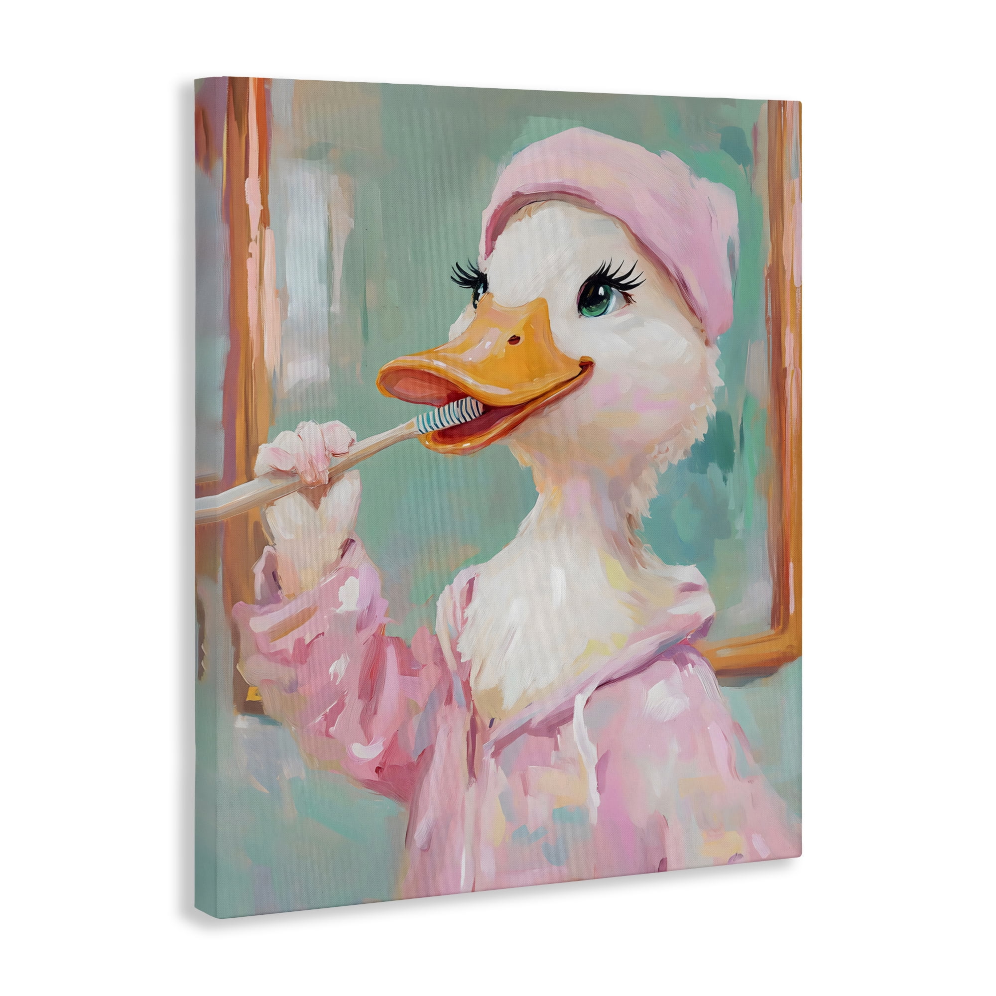 Stupell Industries Duck Brushing Teeth Canvas Wall Art, design by The Prints Vibe