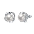 thumbnail image 1 of Fiudx Un Par de Pendientes de Perlas En Forma de Rosa para Mujer, Joyería, Regalo de Boda, 1 of 2