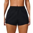 thumbnail image 2 of Running Shorts for Women,Quick Dry Athletic Sports Shorts Workout Gym Shorts with Zip Pocket Black S, 2 of 7
