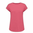 thumbnail image 5 of Yubnlvae Women's Short Sleeve Casual Solid Loose Crew Neck T Shirts Rose Gold S, 5 of 8