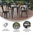 thumbnail image 3 of Flash Furniture Declan Commercial Grade Indoor/Outdoor Dining Table, 23.75" Round All Weather Black Poly Resin Top with Black Steel Base, 3 of 11