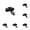 Black 6PCS, variant on Metal Hitch Trailer Hook for SCX10 90046 Traxxas TRX4 1/10 RC Crawler Car