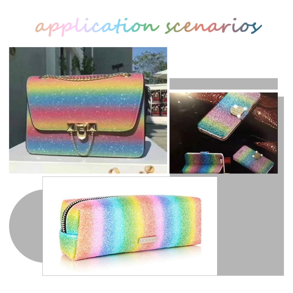 Imitation Leather 30 sheet Sparkle PU Leather Fabric Self-adhesive Fabric for Shoes bag Sewing Patchwork DIY Craft Appliques Mixed color 30x20x0.1cm
