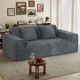 thumbnail image 6 of Hawsaiy 75" Corduroy Loveseat Sofa with Wide Armrests & Removable Pillows, No Assembly Foam Couch, Vacuum Packed, High-Density Support, Gray, 6 of 13