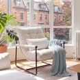 thumbnail image 6 of CELTOSS Modern Accent Chair, Comfy Lounge Chair with Plush Cushion, Sofa Chair with Metal Frame, for Bedroom, Living Room and Home Office, Ivory, 6 of 14