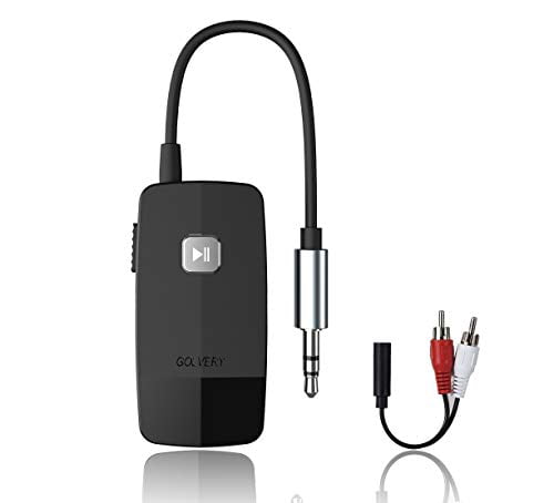Wireless Optical TOSLINK und 3,5 mm Aux Adapter unterstützt 25 Stunden Spielen Golvery Bluetooth V5.0 Sender und Empfänger aptX Low Latency für TV Car Stereo Home Audio mit Song/Lautstärkeregler