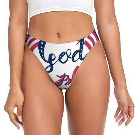 Sigee God Bless America Patriotic Star for Women s G-String Panty  Low Rise  Soft Lace Perfect for Everyday Wear or Special Occasions-X-Large