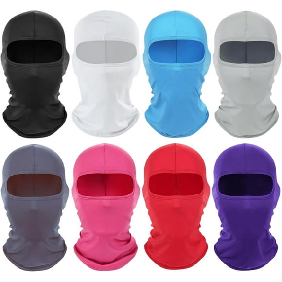 shiyou-8 Pieces Ski Mask, Shiesty Mask, Ninja Mask, Sports Balaclava Full Face Mask, Sun UV Protection Hood for Skiing, Cycling