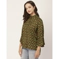 thumbnail image 4 of Moomaya Printed Oversize Top For Women, Full Bell Sleeve, Button Down Shirt Top, 4 of 8