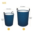 thumbnail image 3 of Goofa Dark Blue Printed Circular Hamper,Laundry Basket with Handles,Storage Baskets Foldable,Large Capacity Laundry Hamper-Small, 3 of 6