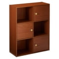 thumbnail image 1 of Furinno Pasir 3 Tier Storage Bookshelf with 3 Enclosed Doors, Light Cherry, 1 of 7