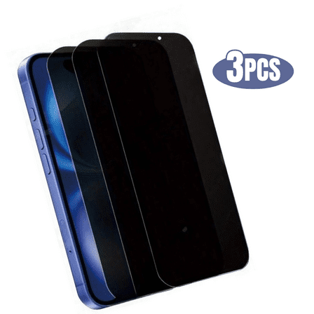 3pcs BLUUMTEK Privacy Tempered Glass Screen Protector for iPhone 16 Pro Max AntiSpy Screen Protector