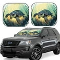 thumbnail image 2 of Bingfone Watercolor Turtle3 Windshield Sun Shade 2-Piece Foldable Car Front Window Sunshade for Most Sedans SUV Truck-Medium, 2 of 7