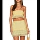 thumbnail image 3 of Conjuntos de Verano de 2 Piezas para Mujer: Top de Tubo Sin Tirantes de Encaje y Minifalda con Volantes, Conjuntos para Salir Amarillo M, 3 of 9