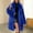 *Blue, variant on ClodeEU Women's Winter Long Faux Fur Jacket,Long Sleeve Notched Lapel Open Frong Plush Cardigan Coffee,Womens Plus M
