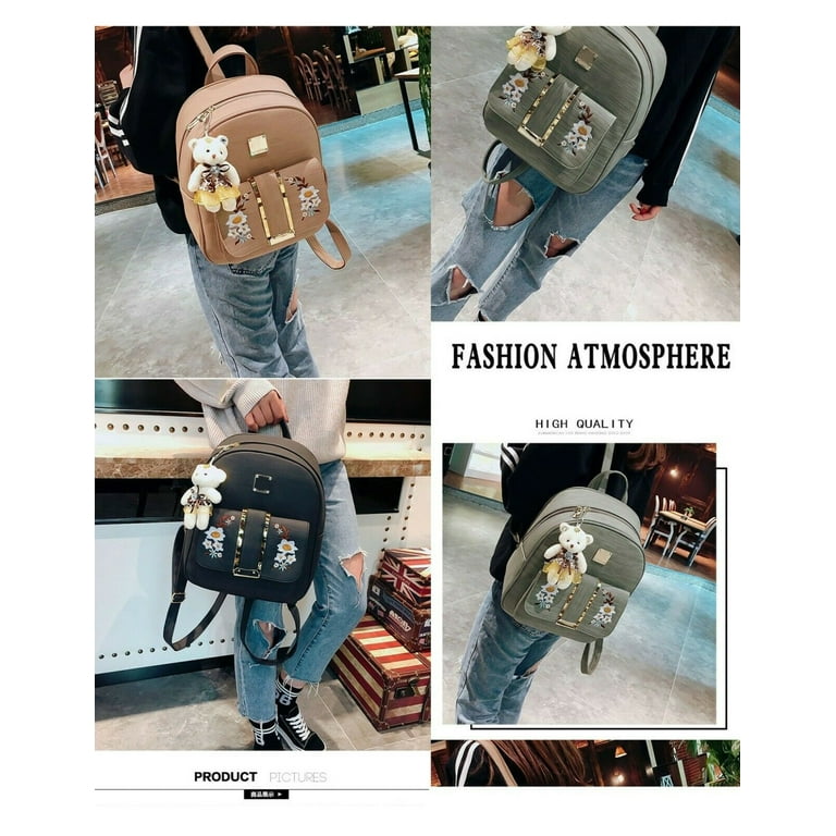 Backpacks 3pcs/set Leather Female PU Shoulder Bags Women Handbags Fashion  School