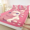 thumbnail image 4 of Homewish Kawaii Pug Dog Twin Sheet Sets for Kids, Pink Cartoon Animal Twin Fitted Sheet, Cute Dalmatian Lover Flat Sheet, Breathable Home Decor, 3 Pieces, 4 of 8