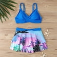 thumbnail image 4 of ZQUUVOU Women's 2 Piece Bikini Set Solid Color Skirt Swimsuit (Blue,3XL), 4 of 8