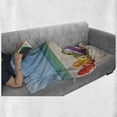 thumbnail image 6 of Summer Soft Flannel Fleece Throw Blanket, Seascape Panorama with Adroable Colorful Painted Wooden Deskchairs on Sandy Beach, Cozy Plush for Indoor and Outdoor Use, 70" x 90", Multicolor, by Ambesonne, 6 of 6