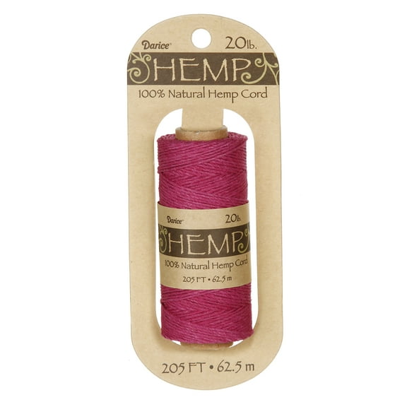 Hemp Cord: 20lb Weight, Dark Pink, 205 feet
