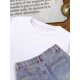 thumbnail image 4 of Camiseta estampada de niña con leotardo azul: suave, elástica, con cuello redondo y manga corta para niñas, top informal de verano para exteriores, ajuste cómodo para edades de 7 a 1 año., 4 of 6