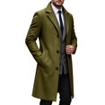 thumbnail image 6 of Mens Wool Blend Trench Coat Casual Notched Collar Lapel Long Jacket Slim Fit Trendy Classic Winter Overcoat, 6 of 8
