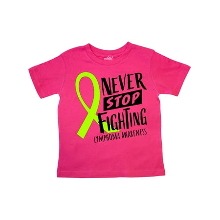 

Inktastic Never Stop Fighting Lymphoma Awareness Gift Toddler Boy or Toddler Girl T-Shirt