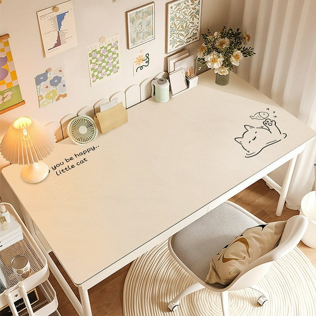 W1TY Children‘s Desk Mat Student Writing Desk Desktop Leather Tablecloth Light Luxury Manicure Dressing Table
