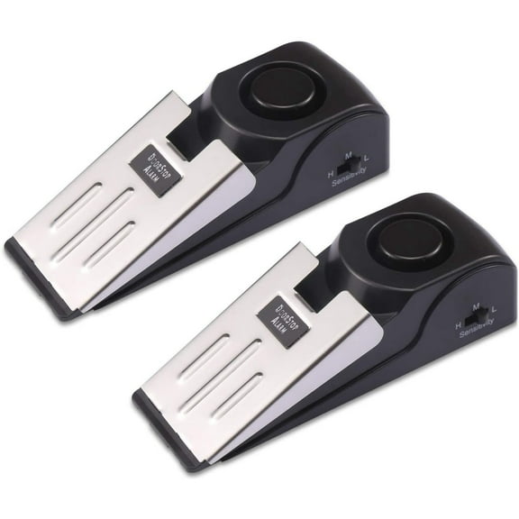 2-Pack Safety Wedge Door Stop Alarm Stopper Blocking Travel Home Security Alert 120db (Pack of 2)