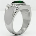 thumbnail image 4 of Luxe Jewelry Designs Stainless Steel Men's Ring with Emerald Synthetic Glass Stones - Size 12, 4 of 4