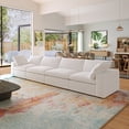 thumbnail image 3 of Sdorens Free Convertible Sectional Sofa Modular Couch,Modern Linen Fabric Sofa for Living Room,Apartment and Small Space,4-Seat Sofa,White, 3 of 24