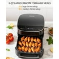 thumbnail image 2 of 6 QT Large Air Fryer, Fits 12" Pizza, 50 dB Ultra-Low Noise, Dual Heating Technology,11-IN-1,Quiet Smart Air Fryer with Window and Light, Digital Wide Fryer, Dishwasher Safe, Extra Large Family Size, 2 of 9