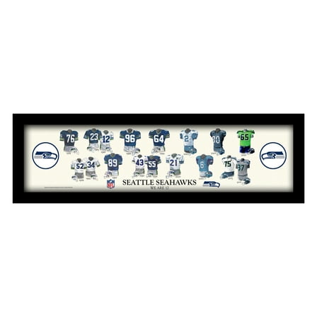 Seattle Seahawks 12" x 36" Team Uniform Heritage Framed Wall Art