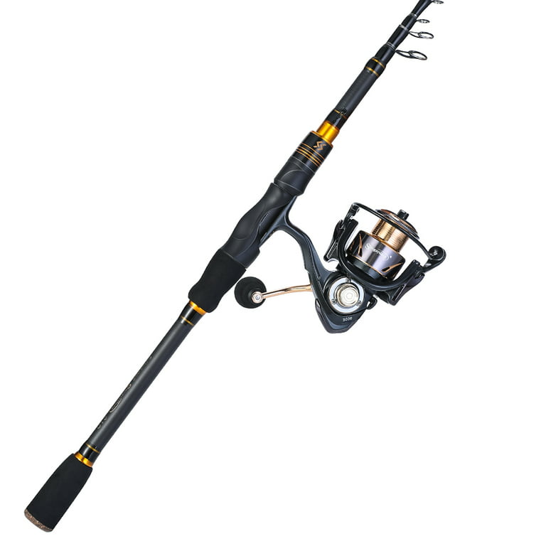 Sougayilang Telescopic Fishing Rod and Spinning Fishing Reel Combo with  Free Graphite Spool 