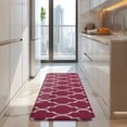 thumbnail image 4 of Burgundy Geometric Quatrefoil Pattern Kitchen Rug Mat,Kitchen Runner Rugs Non Skid Washable,Decorative Kitchen Floor Mats for Kitchen,Sink,Laundry,17"x47.2", 4 of 7