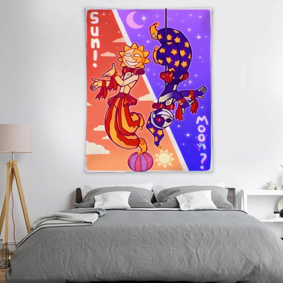 Sundrop FNAF Tapestry Wall Hanging Decor for Bedroom Wall Art Funny Home Decoration 30x40in