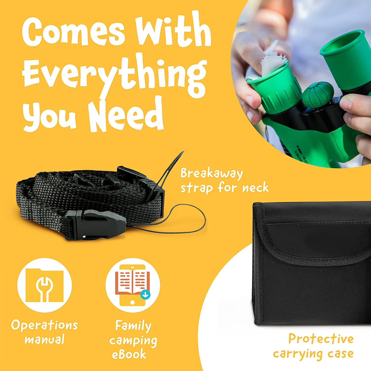 Think Peak Toys Binoculars for Kids High Resolution 8x21, Green
